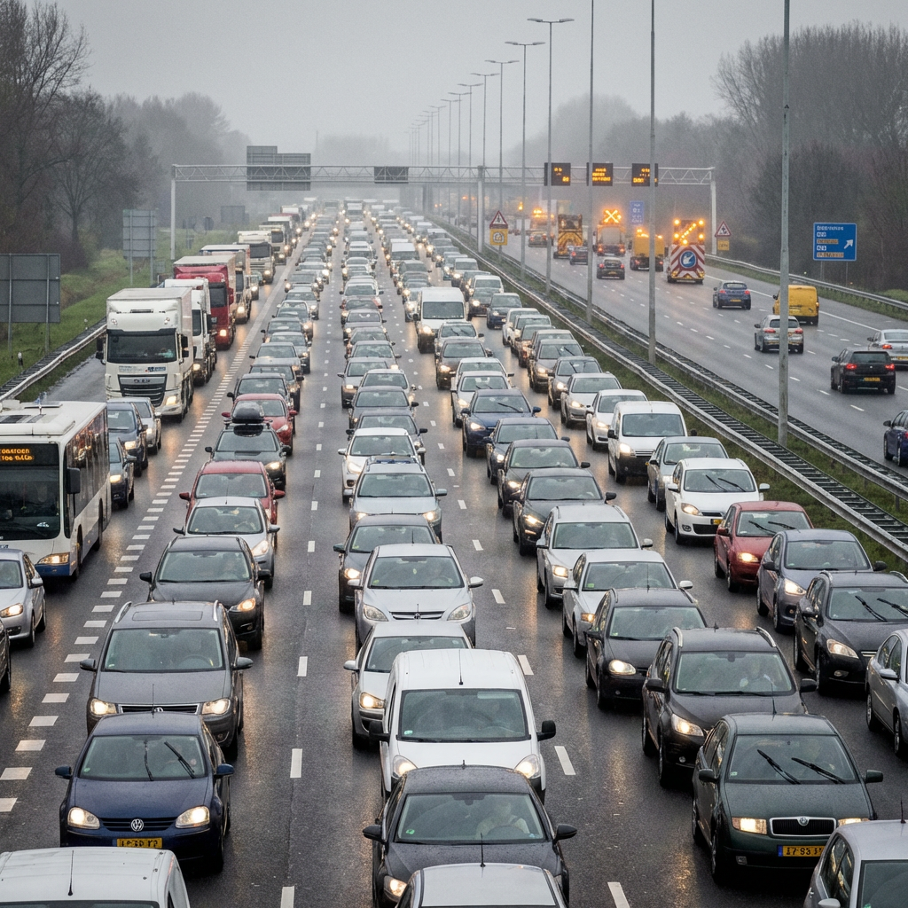 Verkeersinfarct door incidenten en afsluitingen: ruim 50 kilometer file