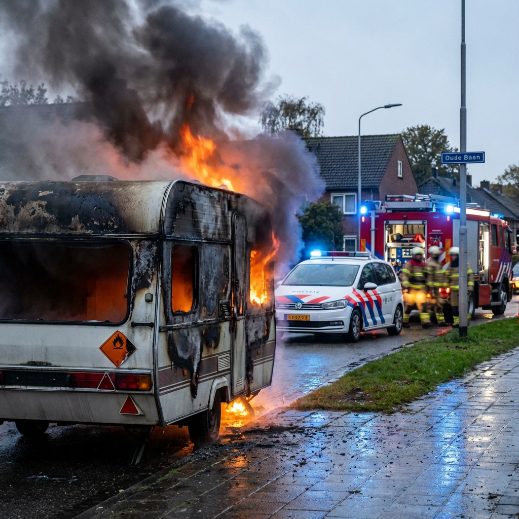 Brand verwoest bewoonde caravan kort na aanhouding eigenaar