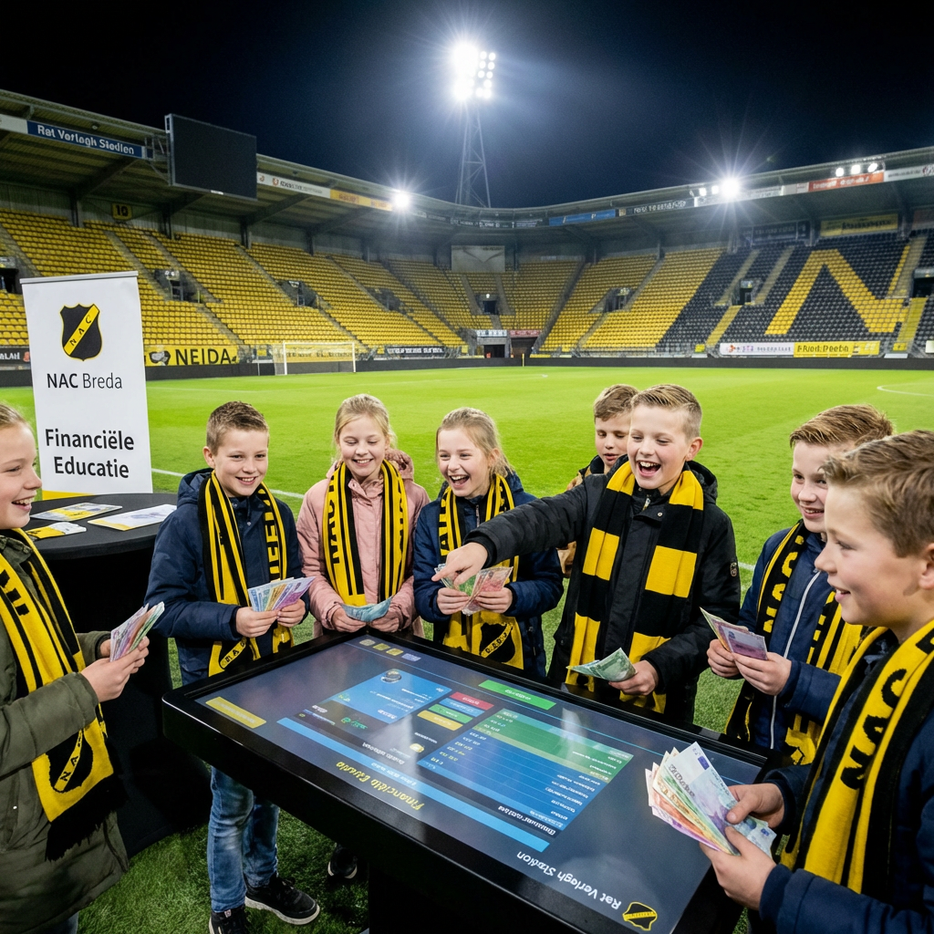 Jongeren ontmaskeren geldsprookjes tijdens leerzame speurtocht in het stadion