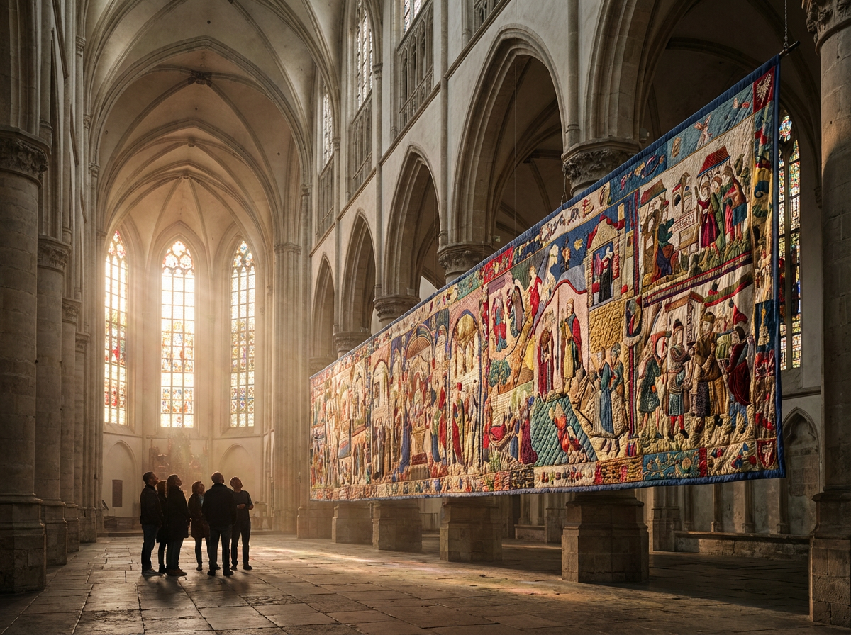 Gigantisch wandkleed in de Grote Kerk maakt slavernijgeschiedenis tastbaar