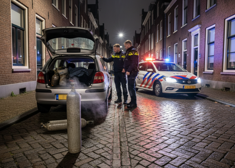 Jonge automobilisten onder invloed van THC betrapt met lachgastanks