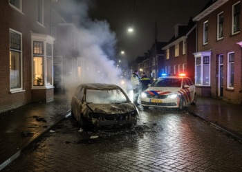 Nachtelijke autobrand verwoest voertuig aan de Kwartel in Etten-Leur