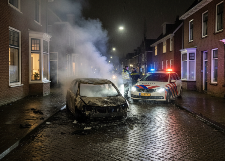 Nachtelijke autobrand verwoest voertuig aan de Kwartel in Etten-Leur