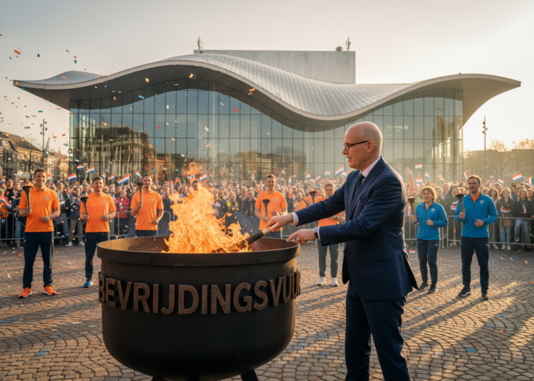 Burgemeester ontsteekt Bevrijdingsvuur bij Chassé Theater