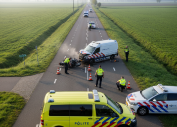 33-jarige motorrijder komt om het leven bij frontale botsing op N389