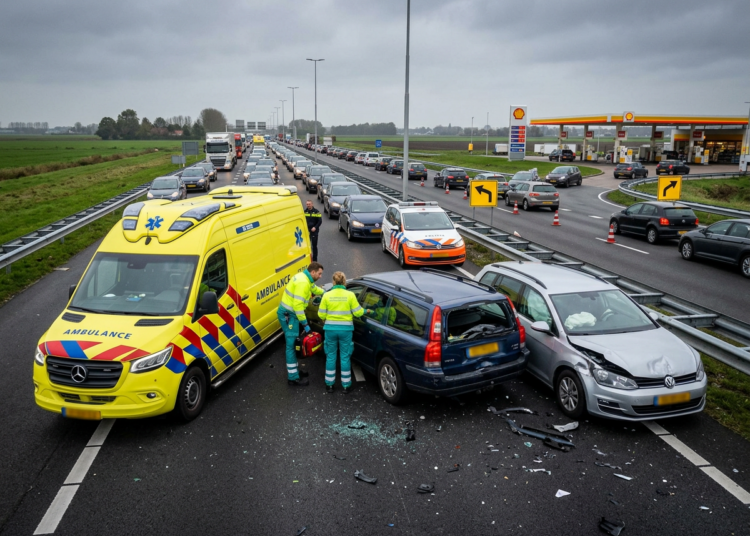 Kop-staartbotsing zorgt voor vertraging op A59 richting Breda