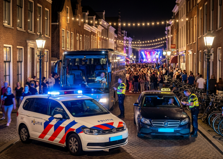 Verkeerspolitie beboet taxichauffeurs en neemt touringcar in beslag tijdens Jazz Festival